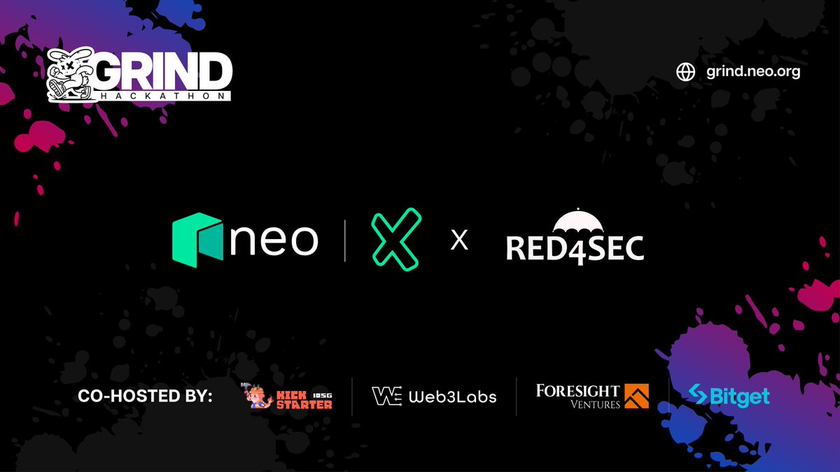 We’re honored to have <a href="/Red4Sec/">RED4SEC</a> as a partner for the Neo X Grind Hackathon! 👏

Submit your project now to compete for $70,000 in prizes and $22 million in grants and investments!

⏩ bit.ly/4fNL4PM