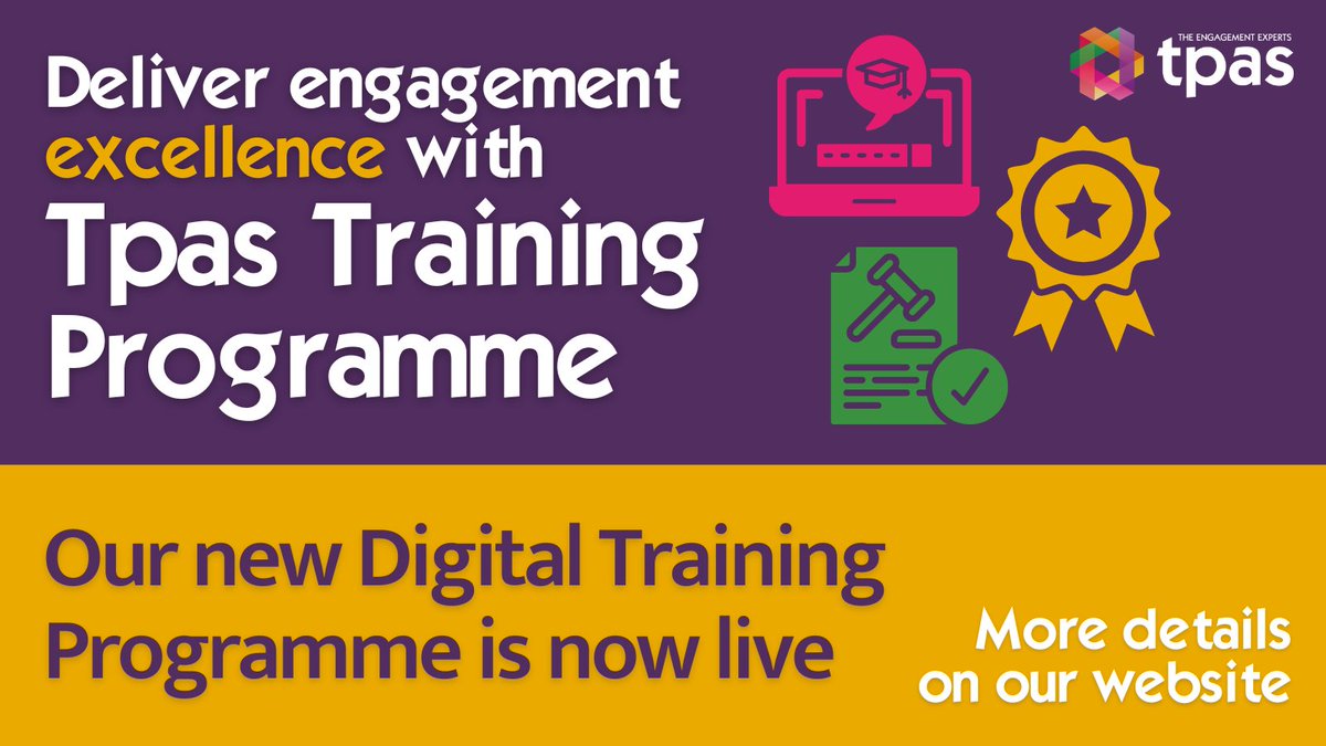 Introducing our National Training Programme, brand new for 2025. 

Whatever your engagement needs, we hope you can find something in our new programme for you.

Find out more on our website: tpas.org.uk/tpas-events/tr… #tpastraining #ukhousing