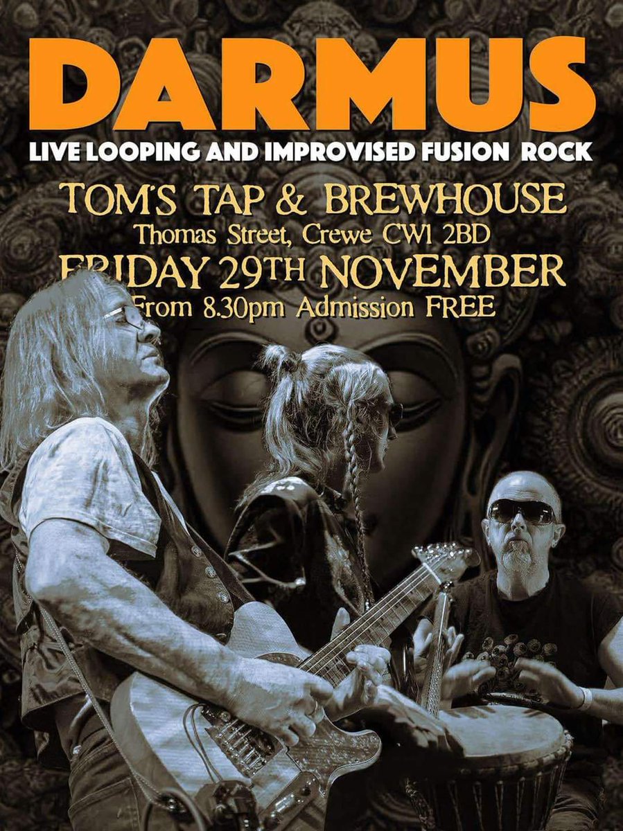 Bar open 4-11pm today.

Tonight at 8.30pm...Darmus. 
Darmus is a live looping improv project led by Dave Hulatt. Joe Stingray on bass and Nick Raybould on percussion.

Although this is a free gig we will be putting the "hat" around. Please give generously.

#craftbeer #craftcider