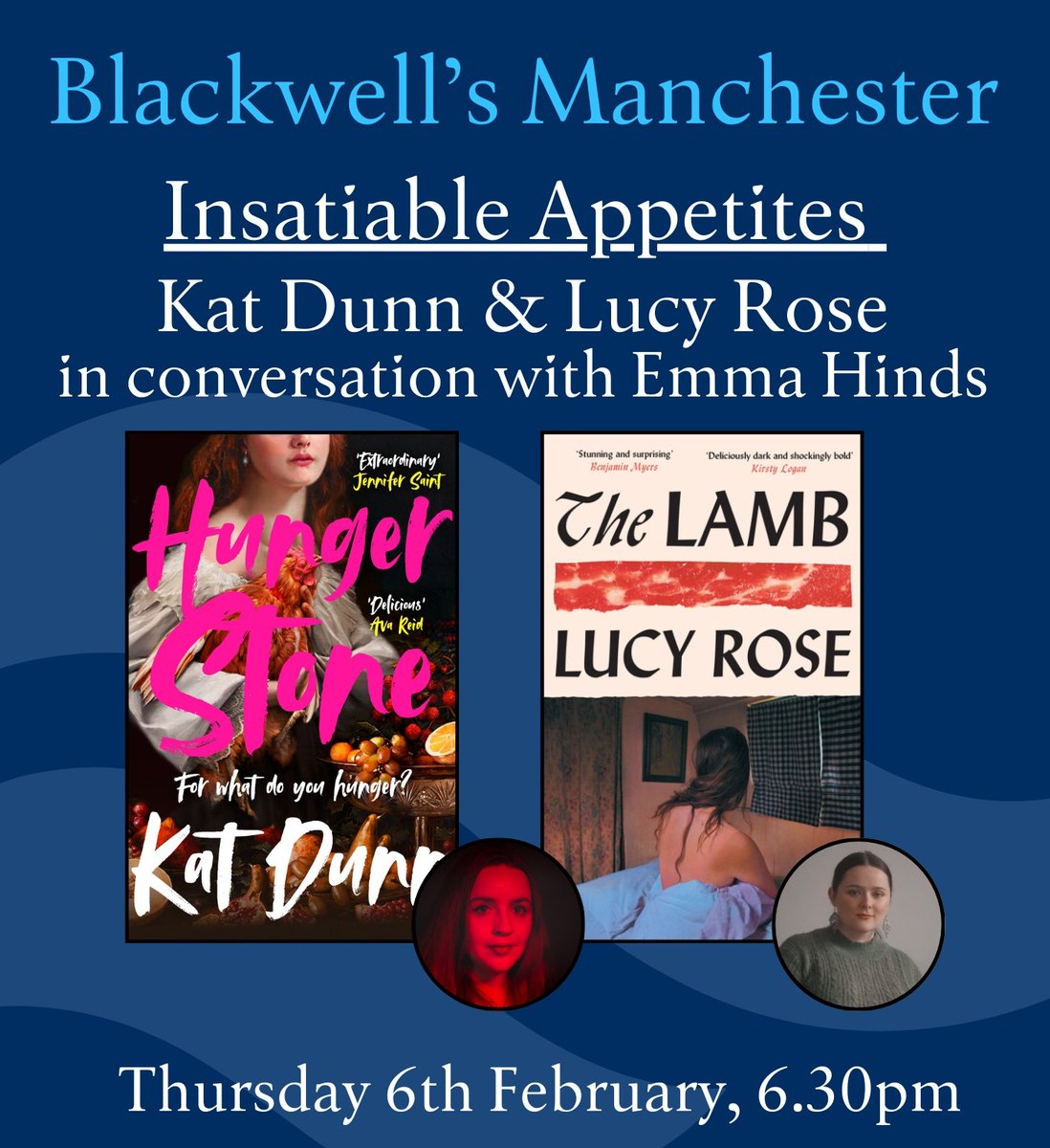 Embarrassingly excited for our event with @lucyrosecreates and <a href="/KatAliceDunn/">kat dunn 🕯️🕸️ (occasionally here)</a> on hunger, desire and all things gothic/folk horror with <a href="/EmmaLouisePH/">Emma</a>. Both of these books are going to be massive next year - absolutely exceptional, powerful voices in debut fiction!
