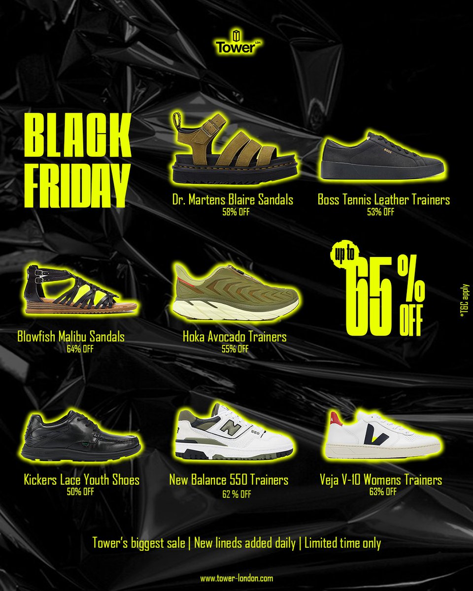BLACK FRIDAY SALE IS NOW LIVE AND ITS THE BIGGEST ONE EVER! 🤯

GET READY FOR MASSIVE SAVINGS UP TO 70% VISIT TOWER-LONDON.COM TO EXPLORE THE COLLECTION!