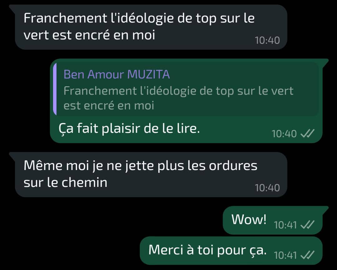 ViveLe_Vert's tweet photo. Un tel témoignage, démontre la volonté et la détermination derrière un idéal. C'est possible de faire de nos populations de vrais transformateurs sociétaux pour le maintien d'un environnement équilibré et durable. 

T-Vert, un canal d'initiation des populations aux éco gestes. https://t.co/09tSag7KSE