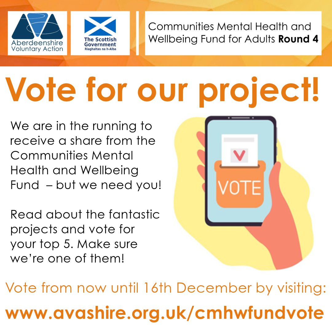 We are in the running to receive a share from the #cmhwf – but we need your vote!

Read about the fantastic projects and vote for your top 5. Make sure we’re one of them!
avashire.org.uk/cmhwfundvote