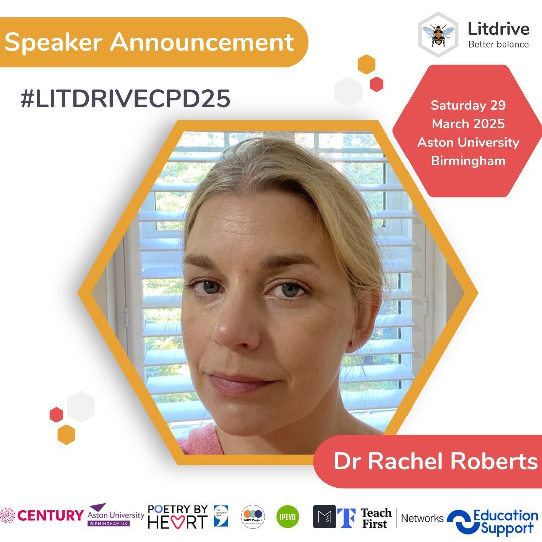 Litdrive UK (@litdriveuk) on Twitter photo 🗓️ #LitdriveCPD25 🗓️
We are delighted to share that Dr Rachel Roberts will be speaking at our National Conference #LitdriveCPD25 in March next year!
🐝
Get your tickets today: buff.ly/3XNnlI7
#LitdriveCPD #TeamEnglish <a href="/Team_English1/">Team English</a> 🗓️ #LitdriveCPD25 🗓️
We are delighted to share that Dr Rachel Roberts will be speaking at our National Conference #LitdriveCPD25 in March next year!
🐝
Get your tickets today: buff.ly/3XNnlI7
#LitdriveCPD #TeamEnglish <a href="/Team_English1/">Team English</a>