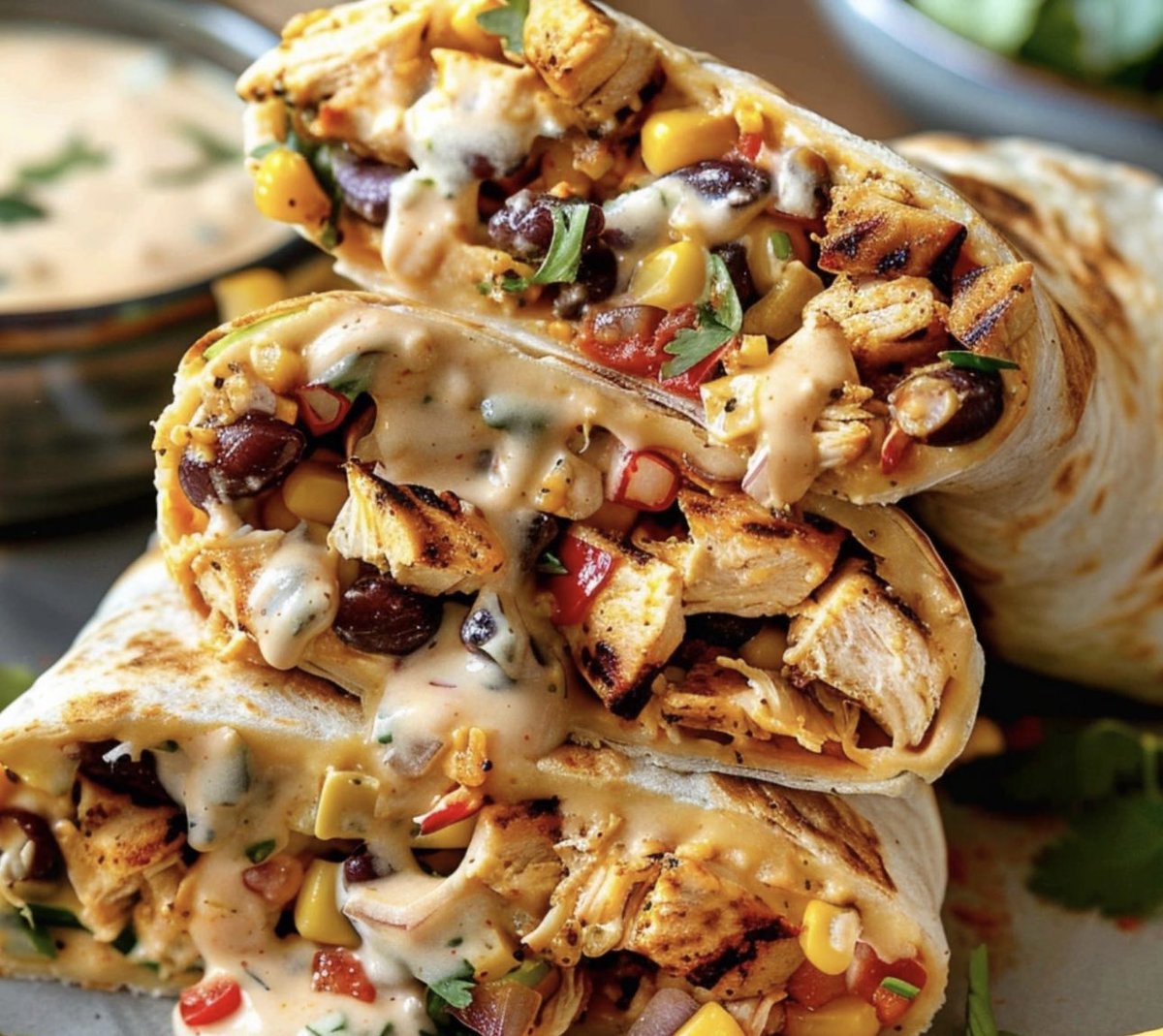 FoodPleaser's tweet image. Southwest Chicken Wraps