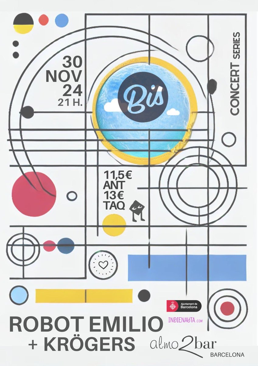 Hola hola! Que sapigueu que toquem demà, amb robot emilio al @bisfestival. Veniu!