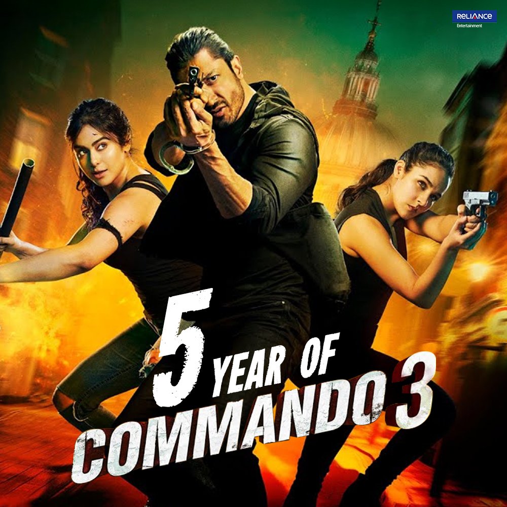 Fancycinema's tweet image. Celebrating 5 years of #Commando3 💥

#vidyutjammwal #commando
#AdahSharma #AngiraDhar