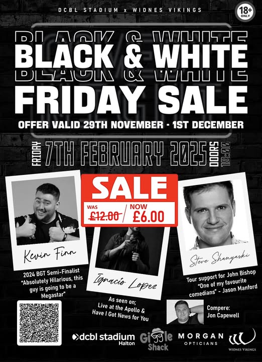 ⚫️⚪️BLACK AND WHITE FRIDAY SALE ⚪️⚫️
Get 50% OFF on tickets for February’s The Giggle Shack Comedy Night for this weekend only!

To claim, use code BLACKFRIDAY50 at checkout  ⬇️
eventbrite.com/e/the-giggle-s…
