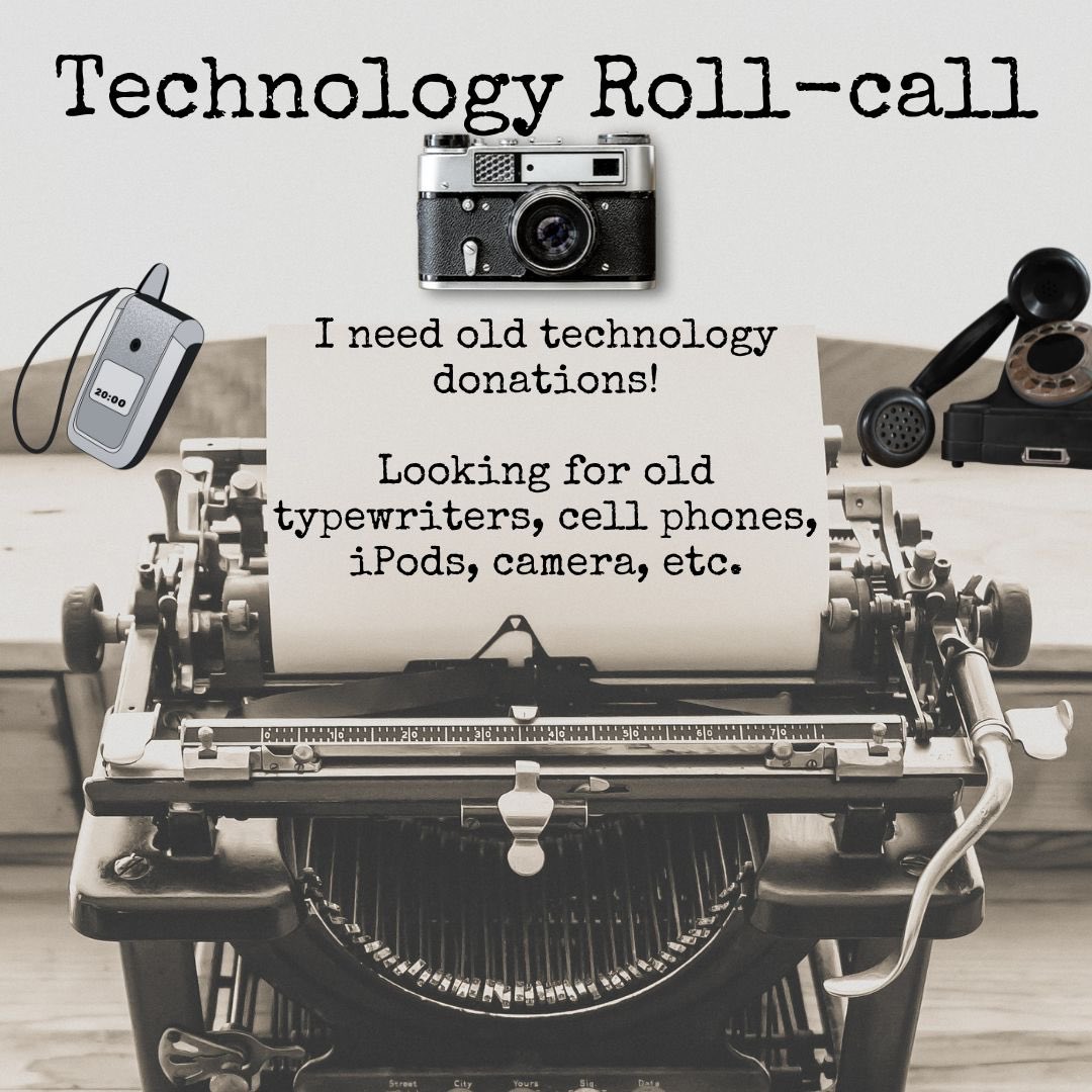 misshat2's tweet image. #VintageTechnology round up! If you have old technology lying around… old phones, typewriters, etc… we would love to borrow or take donations for a @BLELancaster project. Reveal in #2025