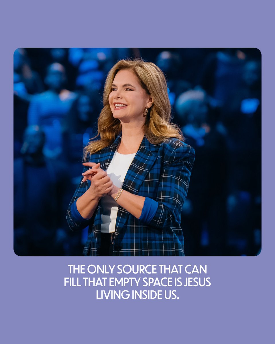 VictoriaOsteen's tweet image. The only source that can fill that empty space is Jesus living inside us.