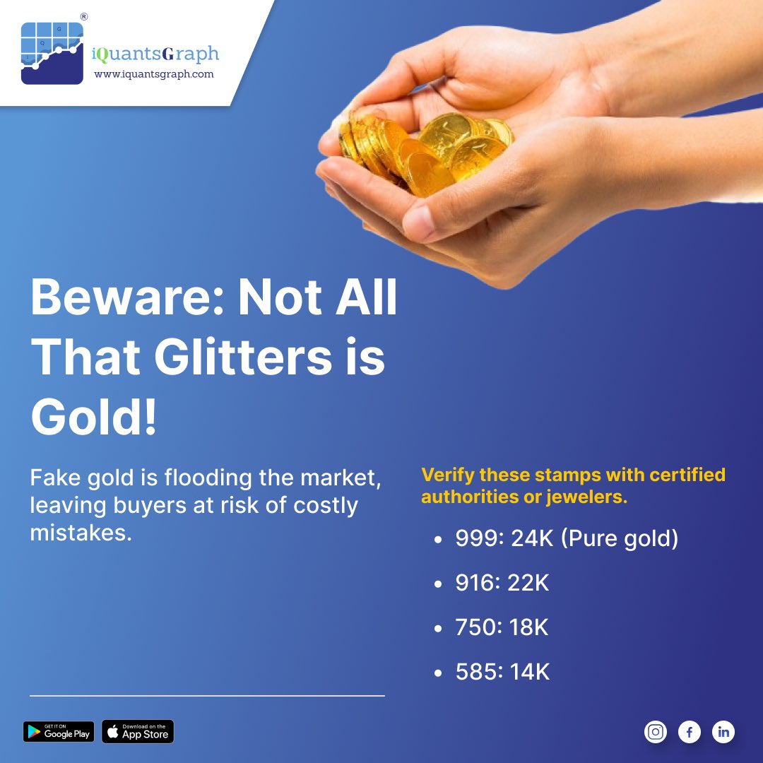 iQuantsGraph's tweet image. 💰 -Beware Of The Gold Scam -🪙
#gold #india #currrentaffairs #Beware #scamalert #iquantsgraph