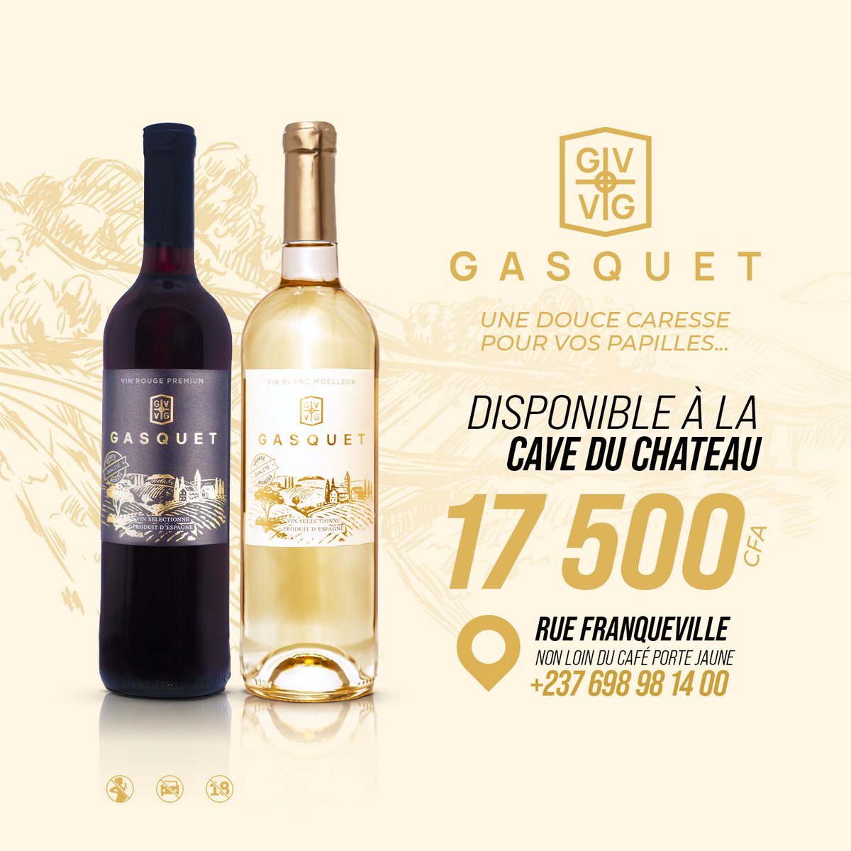 LaCaveDC's tweet photo. Profitez de notre carton de 6 bouteilles de vin Gasquet pour seulement  17 500 FCFA! Un goût authentique parfait pour vos soirées. 🥂🍷🍇

Disponible en magasin en gros et en détail 🥰

Tel: 698981400
📍Douala carrefour la porte jaune 

Un retweet svp 🙏🏿🥰 https://t.co/XBvWLmACK0