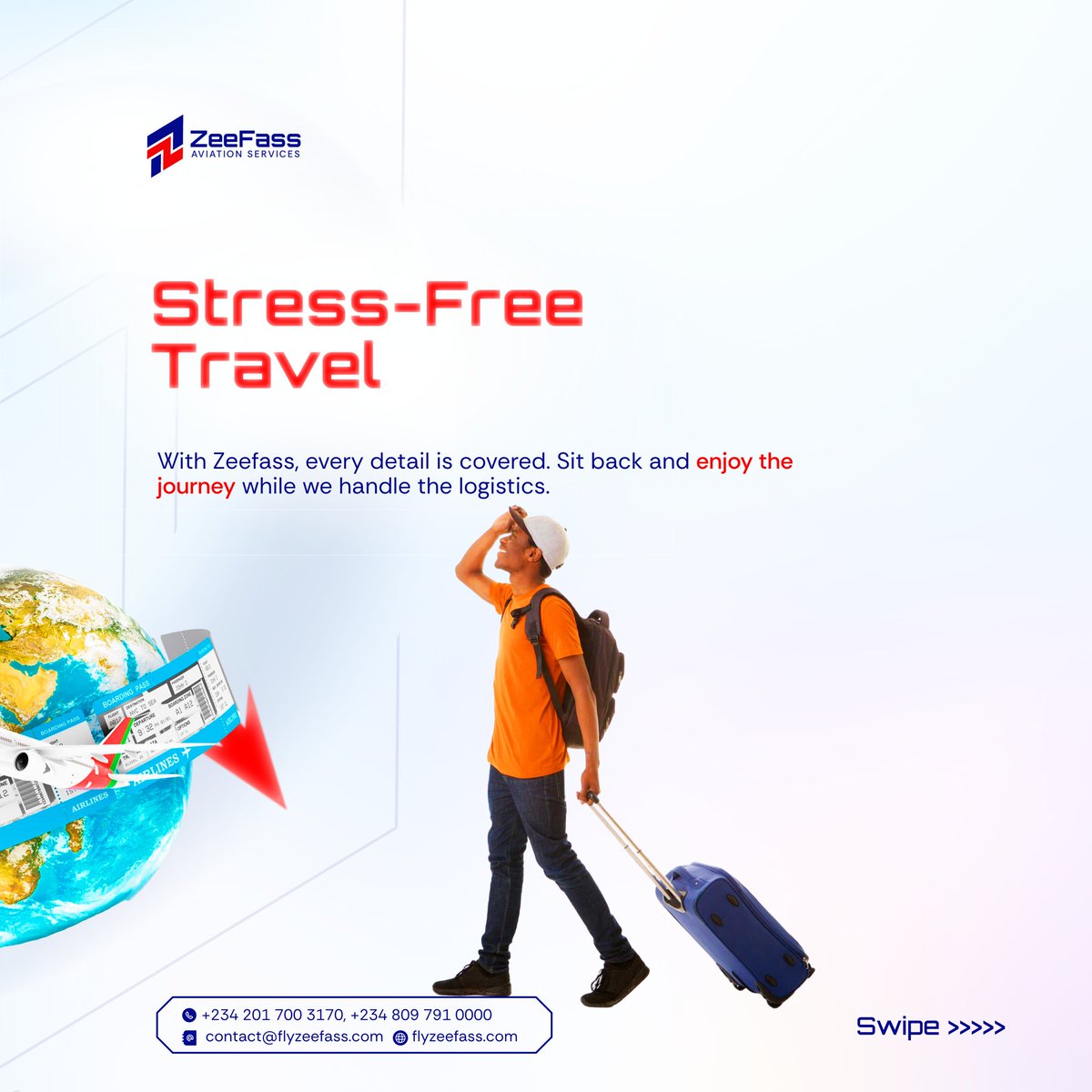 flyzeefass's tweet photo. Your travel, made simple! 🧳 Let Zeefass manage flights, accommodations, and more for a seamless experience.

Follow us @flyzeefass

#TravelManagement #FlyWithZeefass #flyzeefass #aviation https://t.co/hJWTwyEn8m