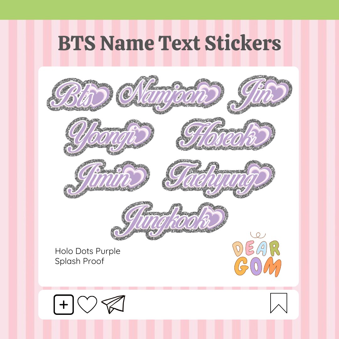 deargomph's tweet image. #gommiestickers

💜 BTS Name Text Stickers

only 25 pesos each (available in holo dots pink, holo dots purple and glitter denim)

💌 wts lfb bts stickers anik anik namjoon  jin yoongi jhope jimin taehyung jungkook ph