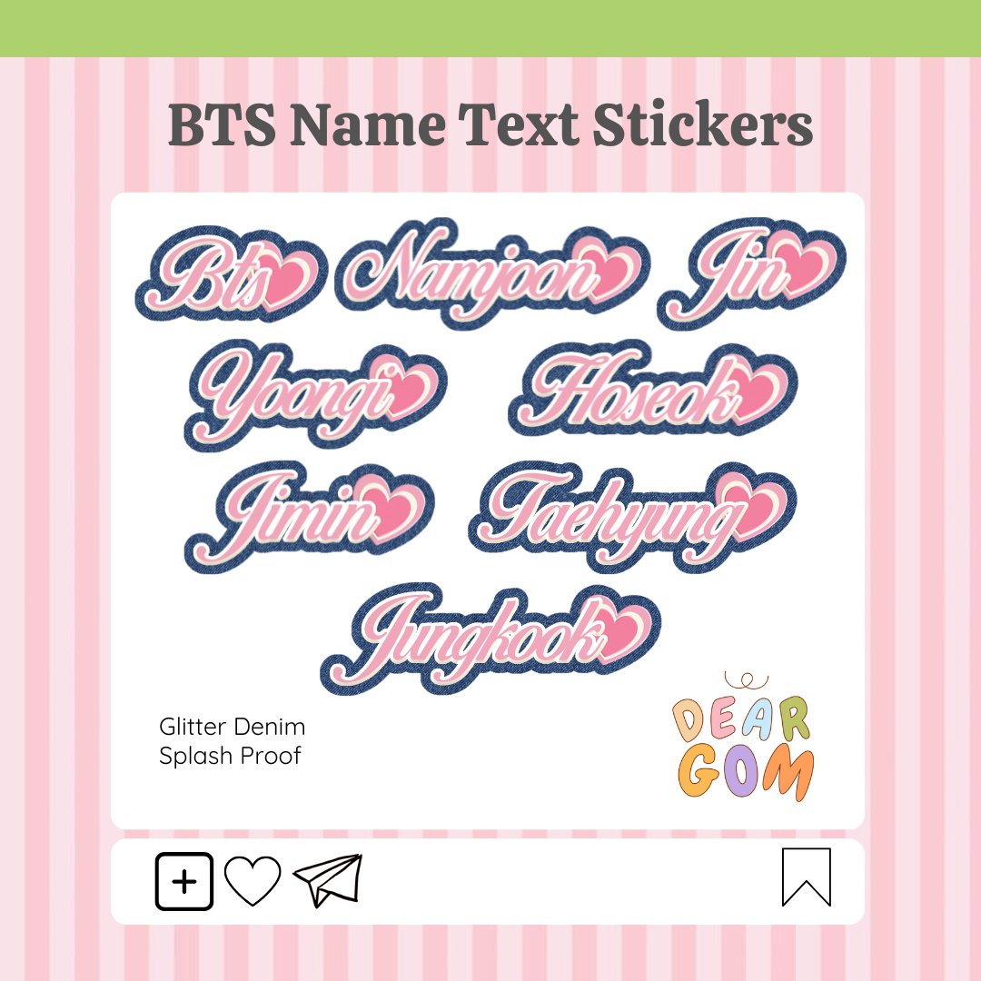 deargomph's tweet image. #gommiestickers

💜 BTS Name Text Stickers

only 25 pesos each (available in holo dots pink, holo dots purple and glitter denim)

💌 wts lfb bts stickers anik anik namjoon  jin yoongi jhope jimin taehyung jungkook ph