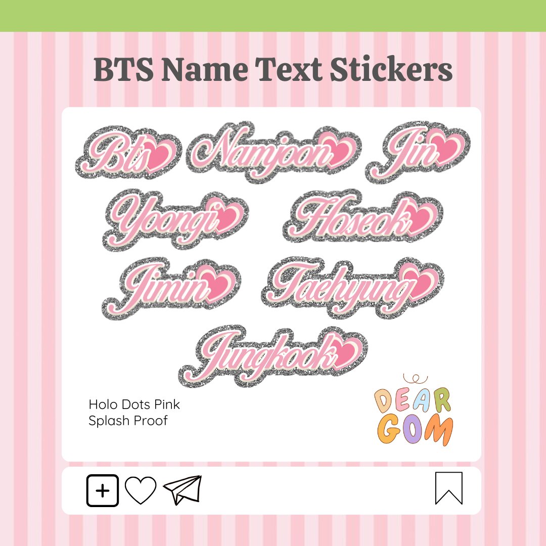 deargomph's tweet image. #gommiestickers

💜 BTS Name Text Stickers

only 25 pesos each (available in holo dots pink, holo dots purple and glitter denim)

💌 wts lfb bts stickers anik anik namjoon  jin yoongi jhope jimin taehyung jungkook ph