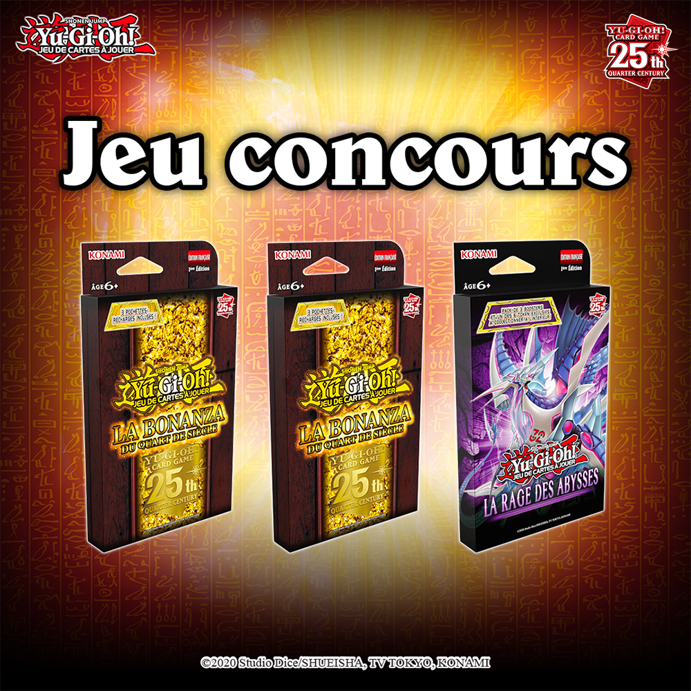 C'est l'heure de notre concours Yu-Gi-Oh! 

A gagner, ce mois-ci : 2 tripacks La Bonanza + 1 tripack La Rage des Abysses

Pour tenter votre chance ⤵️⁣⁣⁣⁣⁣
⁣
🃏 RT, like &amp; follow <a href="/Micromania_Fr/">Micromania-Zing</a> 
🃏 Mentionne en réponse un ami avec #MicromaniaYuGiOh

TAS dans 7 jours !
