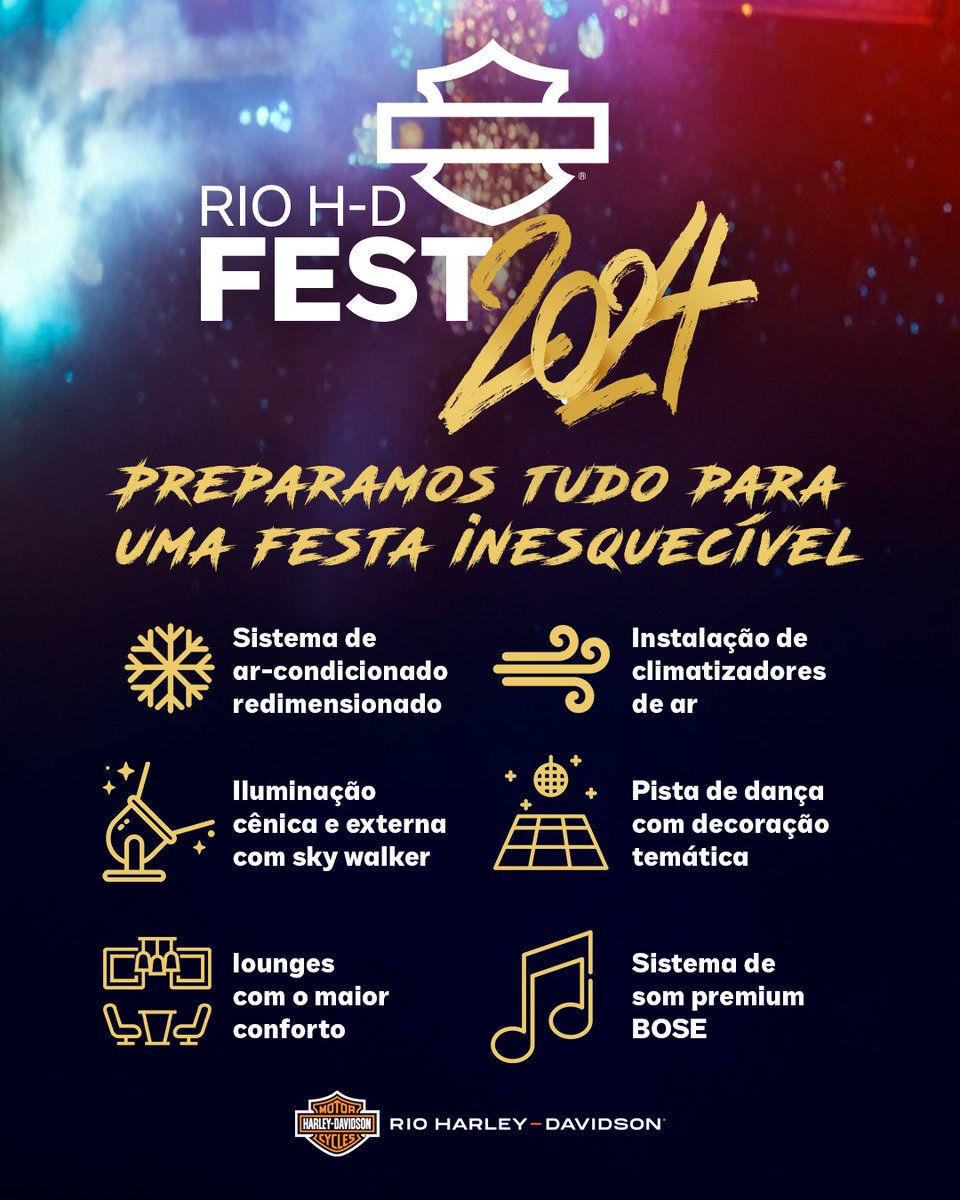 Harley_Rio's tweet photo. Estamos preparando uma super estrutura aqui na loja da Rio Harley-Davidson para tornar essa noite ainda mais especial!

Será uma celebração única, cheia de energia e atitude. Garanta já seu ingresso e faça parte dessa experiência épica!

📱: (21) 99537-0830 | (21) 3613-1101 https://t.co/uPxr9ySxQv