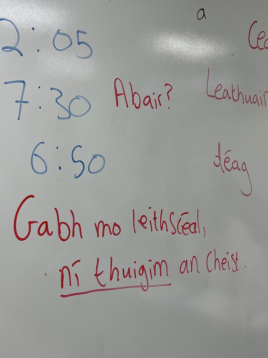 The most important phrases for an oral exam? Last-minute ullmhúchán for IRSH 2173 here <a href="/StThomasU/">St. Thomas University</a>. All that’s left to do is make sure that they speak Irish and not French in the exam!