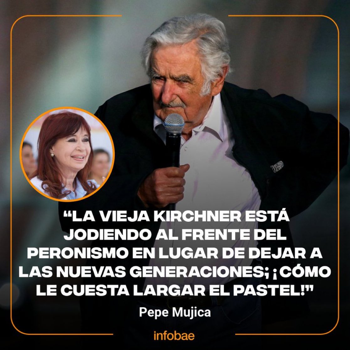 therealbuni's tweet photo. Los kukardos se cansaron de bancar a mujica y el viejo salió a decir que cristina es una vieja meada que no puede dejar de robar 🐐🐐🐐🐐🐐 https://t.co/xH8Pgt8u5P