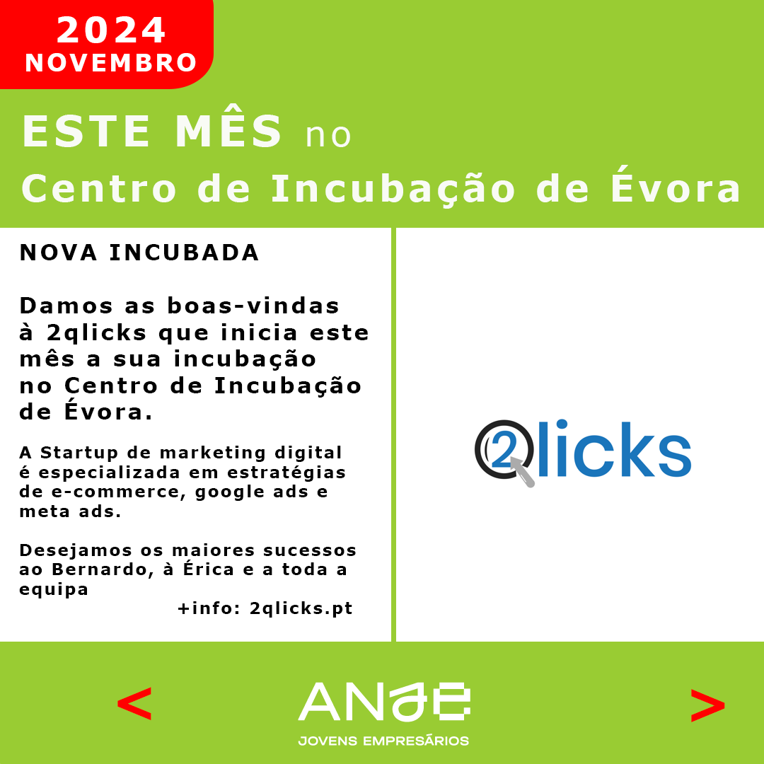 linc_evora's tweet photo. 🆕 Nova incubada
Damos as boas-vindas à 2qlicks que inicia este mês a sua incubação no Centro de Incubação de Évora.
A startup de marketing digital é especializada em estratégias de e-commerce, google ads e meta ads.
Desejamos os maiores sucessos.
+info: https://t.co/sQjKc8DSc1 https://t.co/BQRzMDXHWb