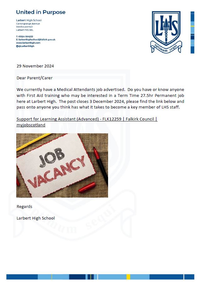 Do you have or know someone that has a first aid certificate?  We currently have a Medical Attendants job advertised.  post closes 3 December 2024, please see link below