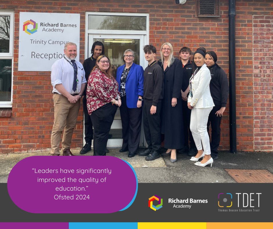 Thomas Deacon Education Trust (@tdeteducation) on Twitter photo ✨✨Congratulations to our staff and students at <a href="/AcademyBarnes/">Richard Barnes Academy</a> for a fantastic Ofsted report! Our Trust’s alternative provision setting received a rating of ‘Good’ in all areas. ✨✨
Discover more here: tdet.education/news/?pid=3&ni…
#TDETTransformation #TDETExcellence ✨✨Congratulations to our staff and students at <a href="/AcademyBarnes/">Richard Barnes Academy</a> for a fantastic Ofsted report! Our Trust’s alternative provision setting received a rating of ‘Good’ in all areas. ✨✨
Discover more here: tdet.education/news/?pid=3&ni…
#TDETTransformation #TDETExcellence
