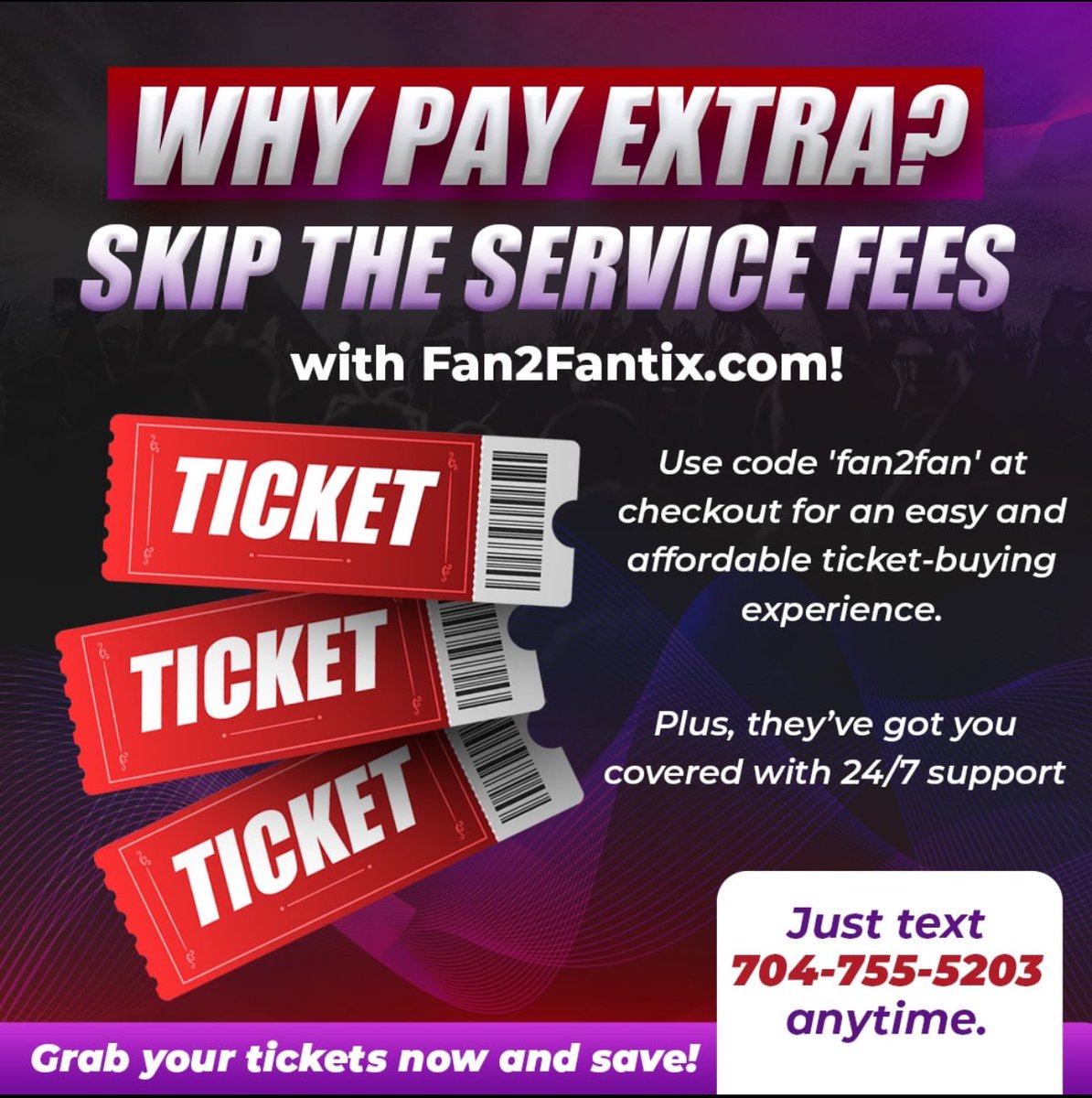 Fan2Fantix's tweet photo. Event tickets make great gifts!! Support small business and knock some gifts at the same time! Use the code “fan2fan “ at checkout! https://t.co/GFNnUZkaN3