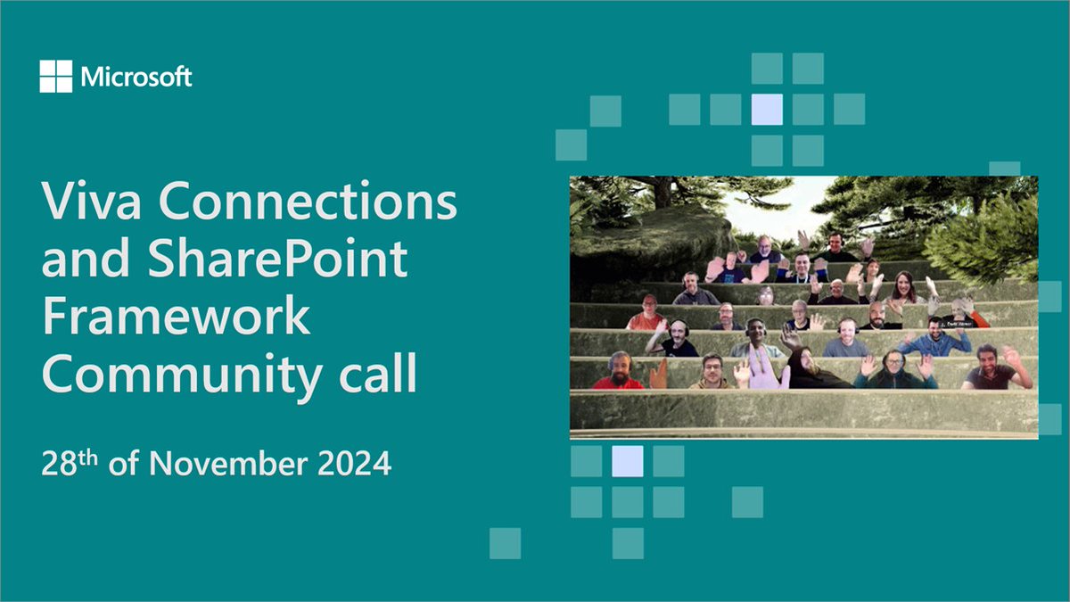 SharePoint's tweet image. 💾 Recording of the #MicrosoftViva and #SPFx call 28th of November

- The latest updates
- Building experiences for Microsoft 365 with SPFx and #PnPjs
- Presented by Ankur Chaudhary &amp;amp; @tanddant

Watch 📺 → msft.it/6019WA18J #Microsoft365dev