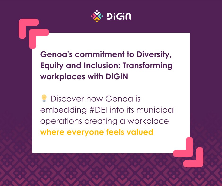 DiGiN_eu 🇪🇺 (@digin_eu) on Twitter photo 🌟 <a href="/ComunediGenova/">COMUNE DI GENOVA</a> is transforming its workplace with <a href="/DiGiN_eu/">DiGiN_eu 🇪🇺</a>
Discover how the city embeds #DEI into operations to create a workplace where everyone feels valued. From employee support to tackling inequality.
🔗 Read more: diginproject.eu/how-genoa-is-t… 🌟 <a href="/ComunediGenova/">COMUNE DI GENOVA</a> is transforming its workplace with <a href="/DiGiN_eu/">DiGiN_eu 🇪🇺</a>
Discover how the city embeds #DEI into operations to create a workplace where everyone feels valued. From employee support to tackling inequality.
🔗 Read more: diginproject.eu/how-genoa-is-t…