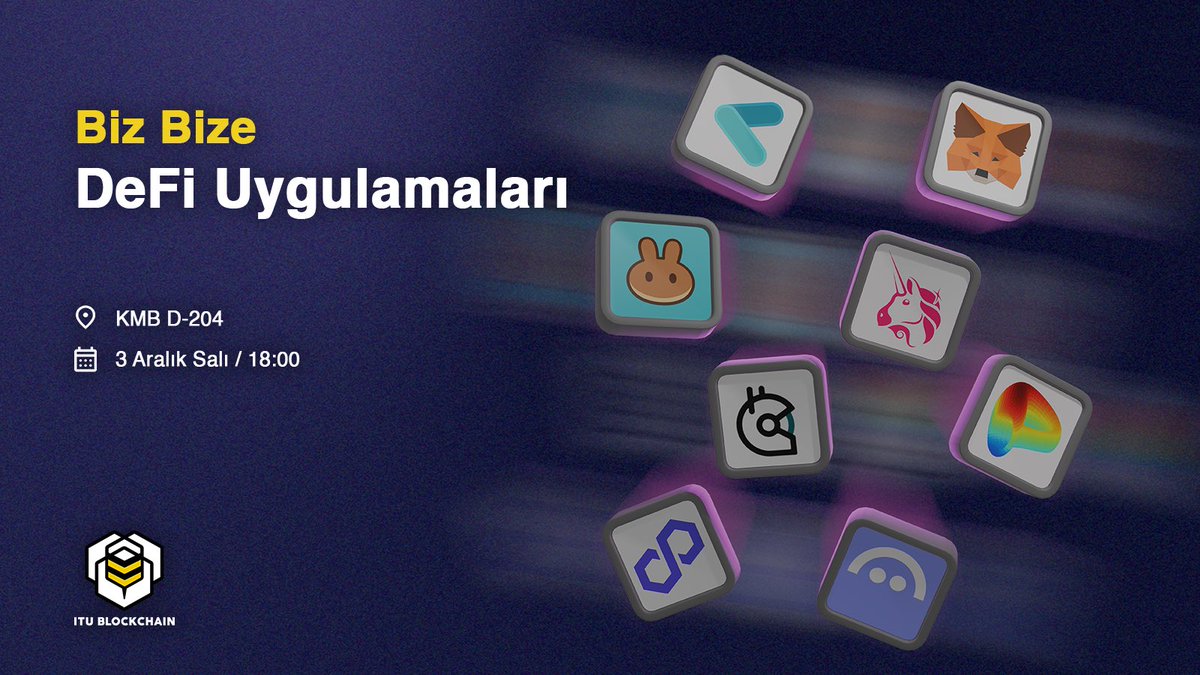 Öğrendiklerimizi uygulama zamanı! 🌟

Bu hafta DeFi Uygulamaları ile merkeziyetsiz finans dünyasından çeşitli işlemleri inceleyeceğiz. 👨🏻‍💻

Bilgisayarlarınızı getirmeyi unutmayın! 💻