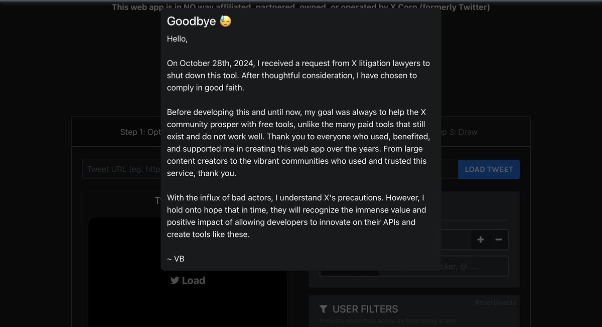 Hey everyone, sadly RTpicker has shut down and i cannot draw a winner. Please send me sites that’s are similar to RTpicker and a free one if possible, thank you! 🙏