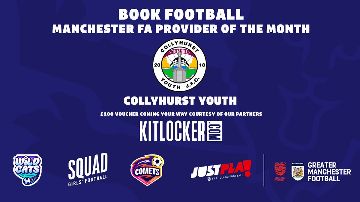 We are launching Provider of the Month to recognise our providers that have successfully transitioned and are using Book Football regularly!

Our November winner is 𝑪𝒐𝒍𝒍𝒚𝒉𝒖𝒓𝒔𝒕 𝒀𝒐𝒖𝒕𝒉!

They have been using the system since it's launch and are running a really