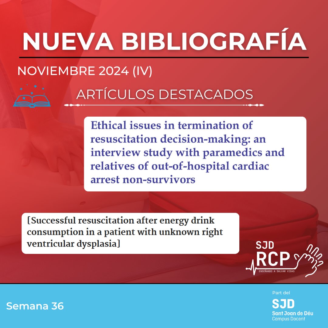 ¡Ya está disponible la bibliografía de la última semana de noviembre, con 29 nuevos artículos sobre resucitación cardiopulmonar! 📚🫀  
Encuéntralos en el link: meshfor.com/jg5c40pj