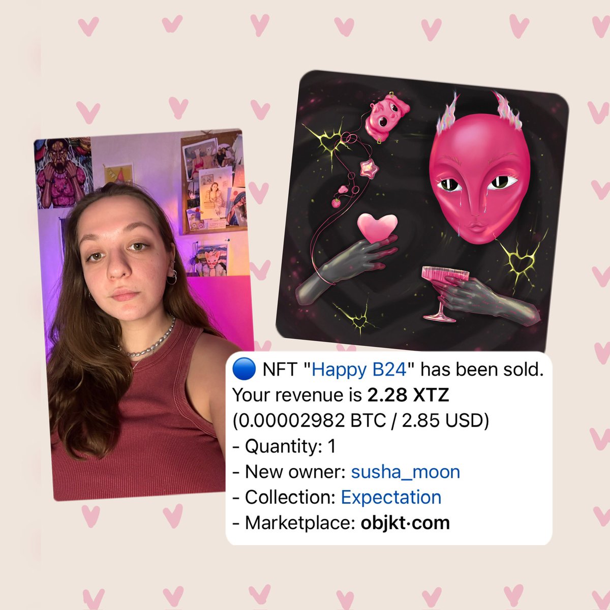 🥳🥳🥳SOOOOOOLD🥳🥳🥳

Thank you very much dear <a href="/susha_moon/">Susha 🌙 Moon</a> for your support and love for art🥰 Remember how important it is to take care of yourself💖💖💖

9/24 available 
2.4 XTZ

objkt.com/tokens/KT1Usht…