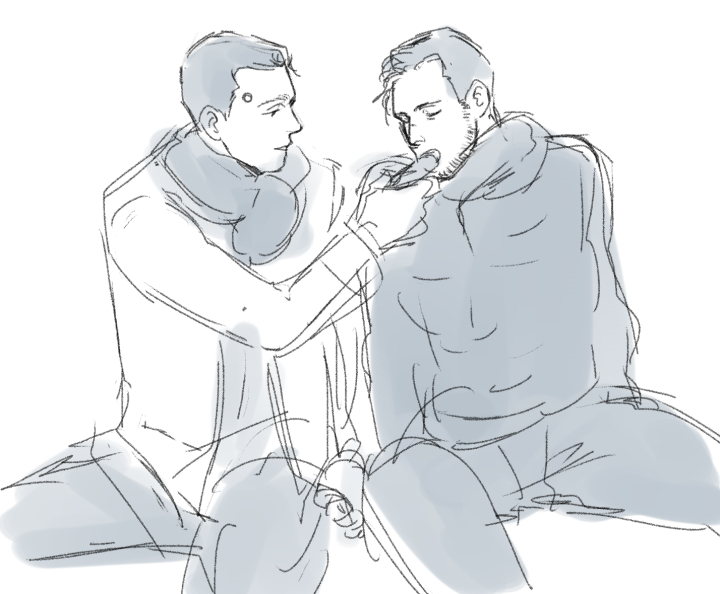 リハビリ　うまい棒食わしてるギャビコナ(?)
#reed800 #convin