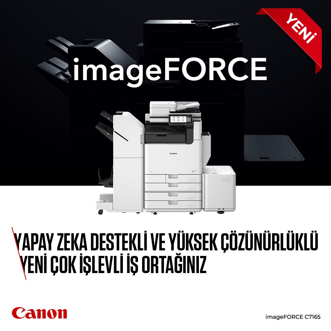 Canon_TR's tweet image. Canon imageFORCE C7165 ile işlerinizi bir üst seviyeye taşıyın! Profesyonel baskı kalitesi, akıllı güvenlik önlemleri ve bulut bağlantısı ile ofis verimliliğinizi artırırken yaratıcılığınızı konuşturun. 🎨📄​ canon.sm/4eOsLcn

#CanonTürkiye #imageFORCE
