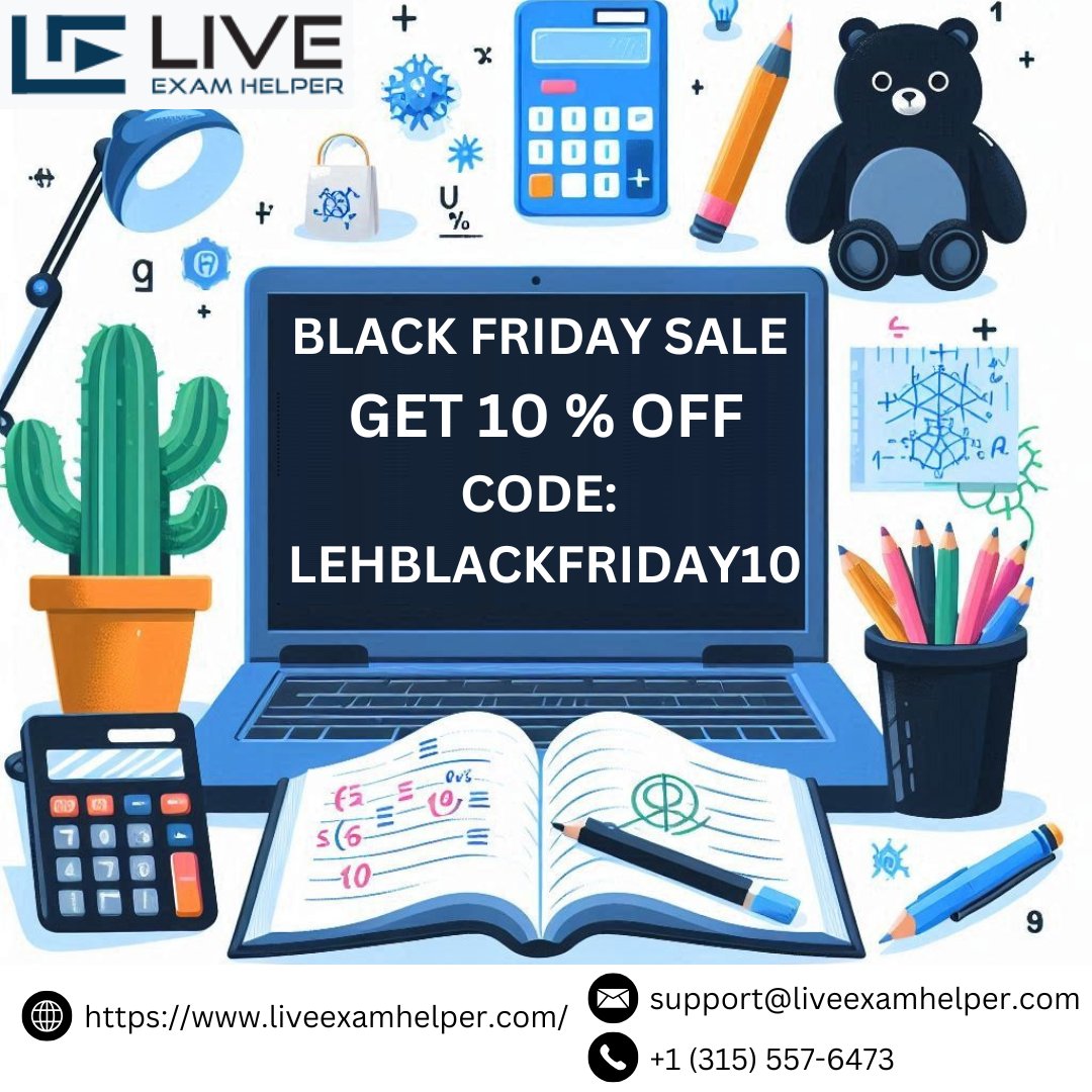 liveexam_helper's tweet photo. 🎉 Black Friday Alert! 🎉

Ace your online exams with expert help! Get 10% OFF on all upcoming exams with live tutors at https://t.co/pVyednK79A.
Use code BLACKFRIDAYLEH10 to save! 🏆
📚 24/7 exam help | ✅ Top grades guaranteed

#BlackFriday #ExamHelp #OnlineExams #LiveTutors https://t.co/oKxZhPCo2q