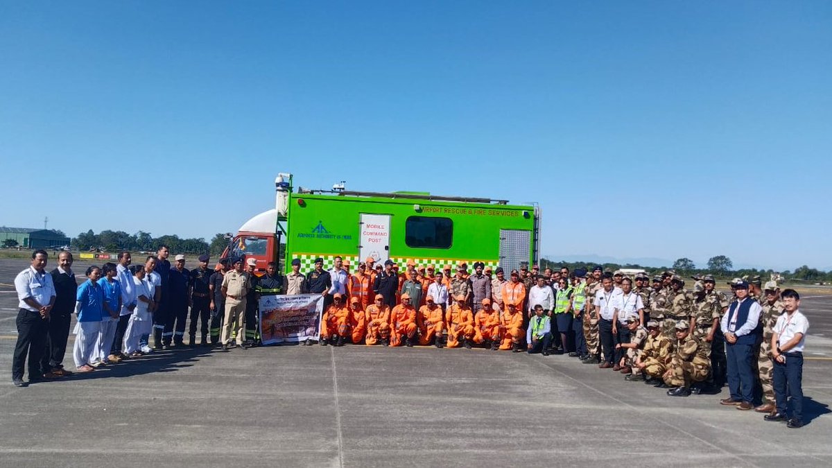 12bnndrf's tweet photo. #12NDRF conducted Full scale #emergency Mock exercise on #Aircraft crash scenario at #Mohanbari Airport Dibrugarh #Assam in coordination with Mohanbari airport authorities and other stakeholders.
@NDRFHQ 
@aaidibairport 
@dc_dibrugarh https://t.co/XdyZe817mD
