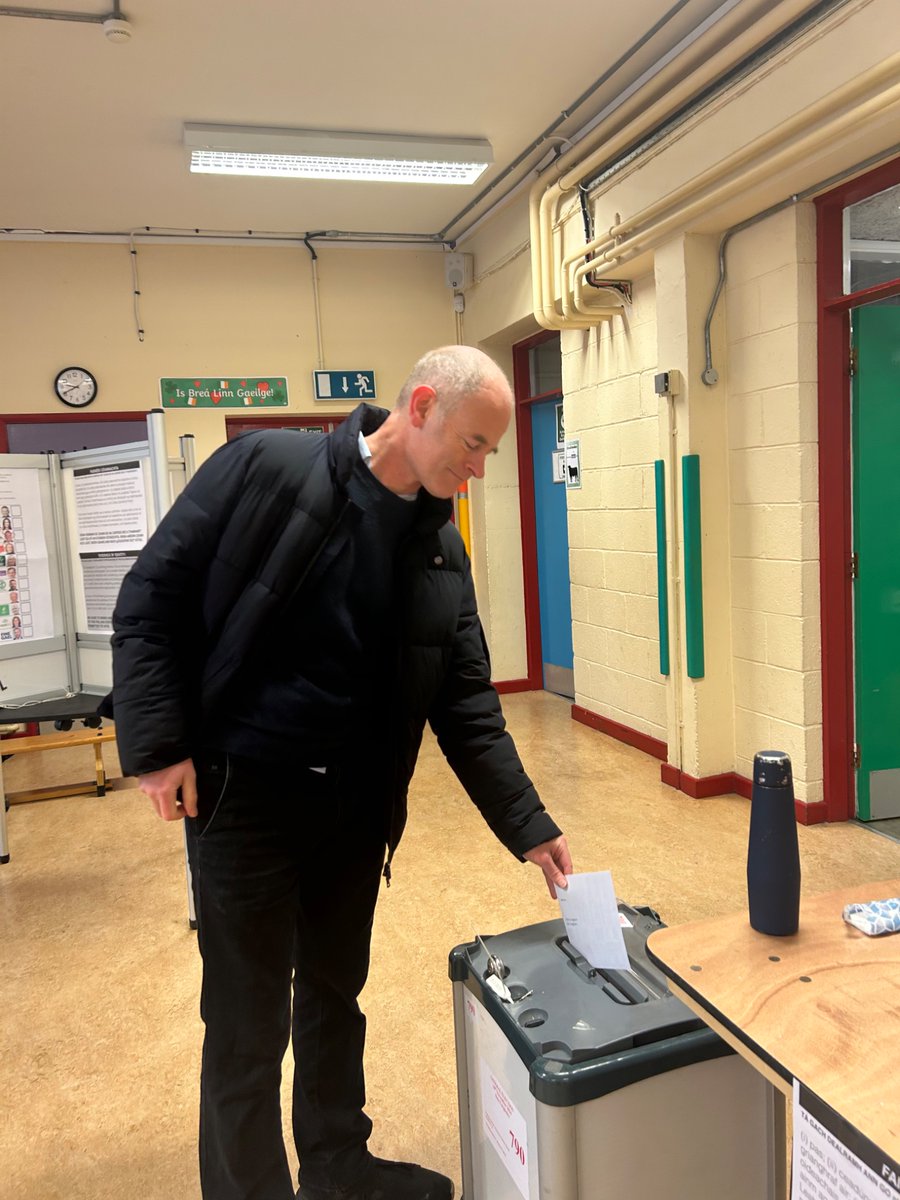Voted this morning at the Covent Road polling station in Dún Laoghaire town. 4% turnout by 9.30. 

Grateful for all the support throughout my campaign. Today, I need your no.1 vote to continue my work. Let’s do this!