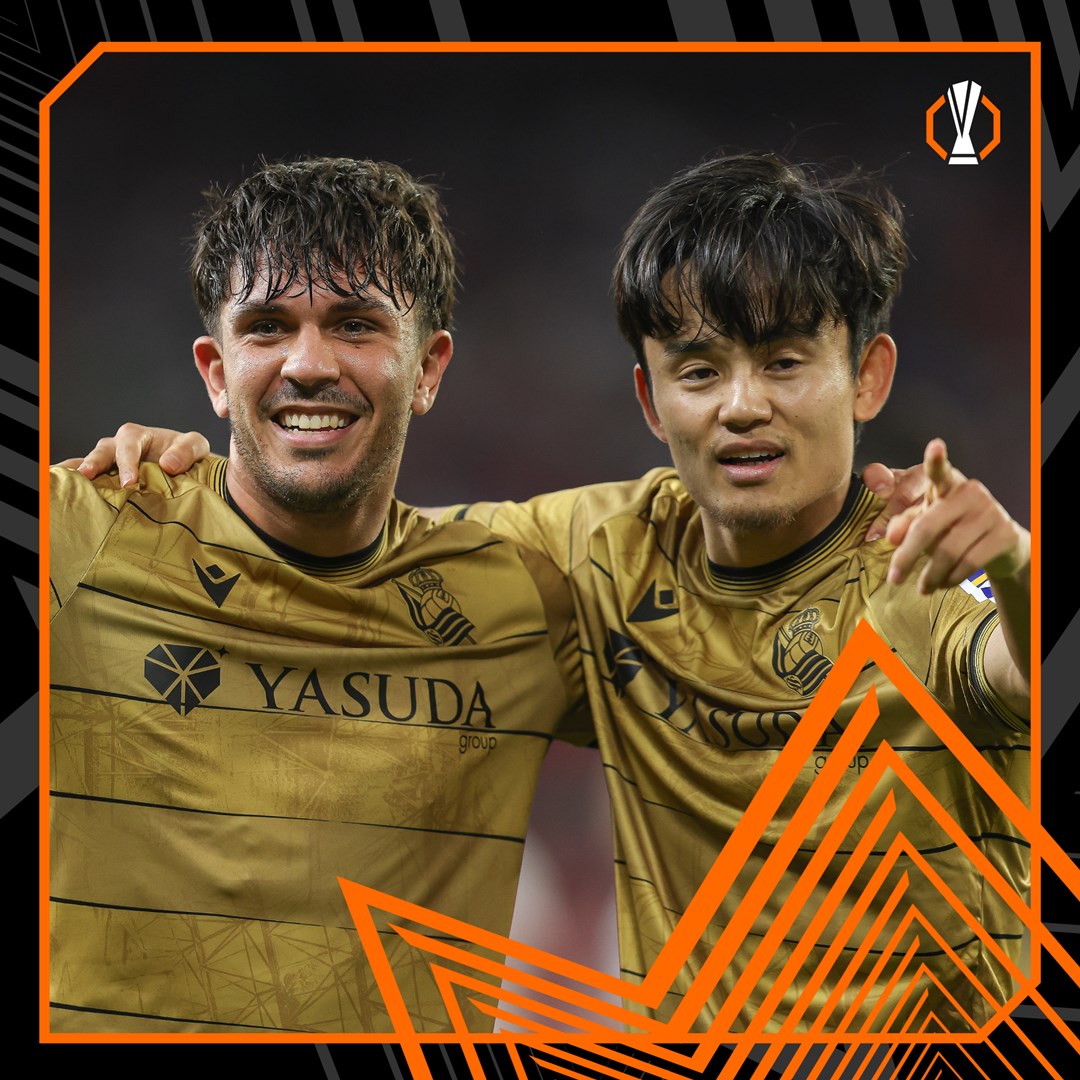 🇻🇪 <a href="/JonAramburu3/">Jon Aramburu</a> 🤝 Take Kubo 🇯🇵 

#UEL | <a href="/RealSociedad/">Real Sociedad Fútbol</a>