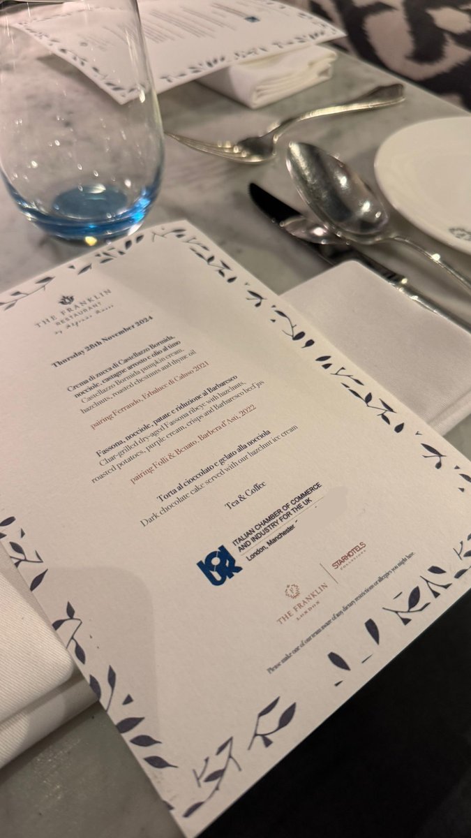 Last night, we gathered at our member The Franklin in Kensington for an unforgettable evening of fine dining, meaningful connections, and the exquisite flavours of Piemonte, Italy. 
#ChamberNetworking #PiemonteseFlavors #TheFranklin #BusinessConnections #NetworkingDinner #ICCIUK