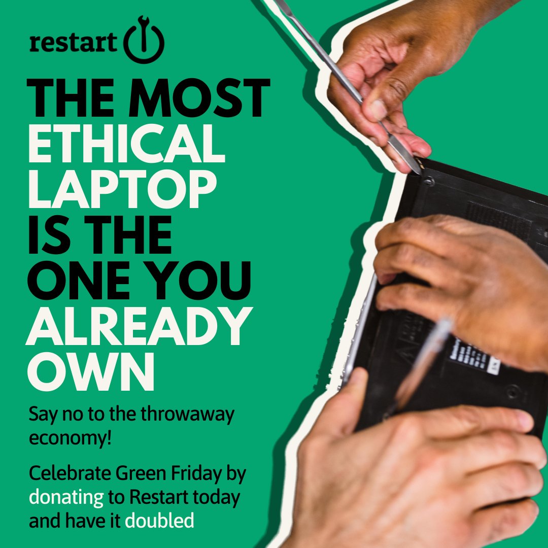 Despite what the ads say, there's no need to buy a new laptop today! 

77% of a laptop's CO2e impact occurs before it even gets into your hands and 87% of laptops at community events are repairable🪛 

Repairing your stuff is not only good for your pocket but the planet too🌎💸