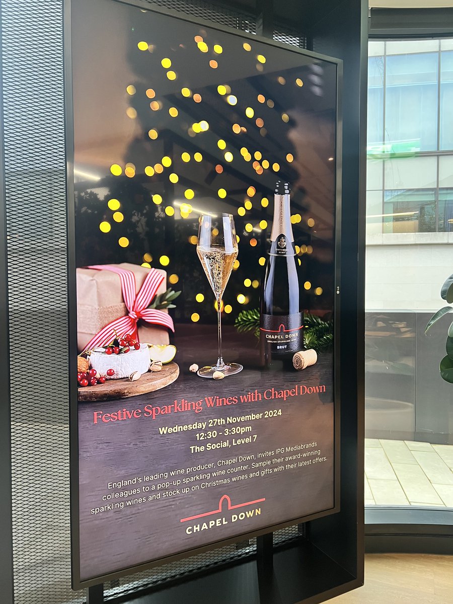 KINESSO UK&I (@kinessouk) on Twitter photo England’s leading wine producer, <a href="/ChapelDownWines/">Chapel Down</a>, hosted <a href="/IPG_Mediabrands/">IPG Mediabrands</a> colleagues at a festive London Roadshow pop-up. Teams enjoyed sampling Chapel Down's award-winning sparkling wines and gift ideas, elevating holiday wine and gifting game. Thank you <a href="/ChapelDownWines/">Chapel Down</a>! 🥂 England’s leading wine producer, <a href="/ChapelDownWines/">Chapel Down</a>, hosted <a href="/IPG_Mediabrands/">IPG Mediabrands</a> colleagues at a festive London Roadshow pop-up. Teams enjoyed sampling Chapel Down's award-winning sparkling wines and gift ideas, elevating holiday wine and gifting game. Thank you <a href="/ChapelDownWines/">Chapel Down</a>! 🥂
