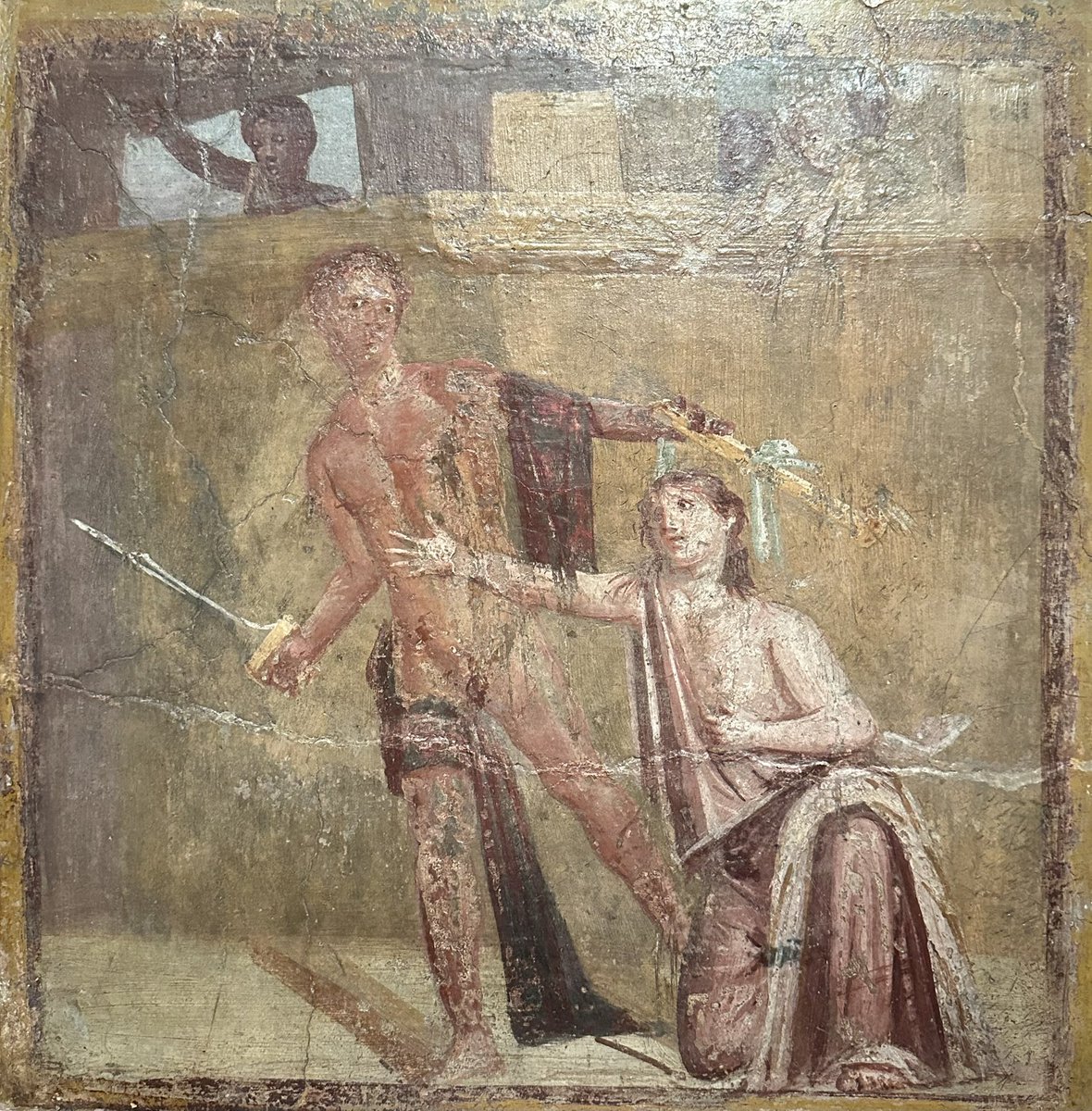 pompei79's tweet image. Four frescoes from #Pompeii that I’d never seen before, now on display in @gallerieditalia.
• a “warrior’: Casa del Naviglio.
• Apollo and Daphne: Casa Di Marco Lucrezio
• Orestes and Clytemestra: Casa Di Sirico
• Pyramus and Thisbe: Casa di Lupanare Piccolo #FrescoFriday
