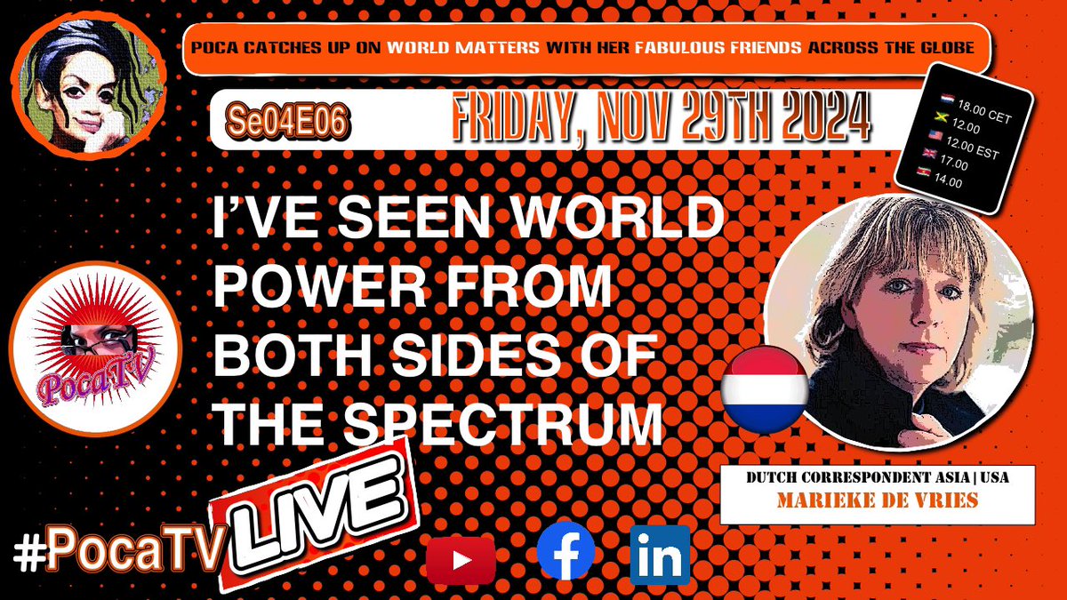 🔥 IT’s TODAY! 🔥
PocaTV LIVE with correspondent <a href="/MariekeNOS/">marieke de vries</a>! 

Note to people watching in 🇯🇲 and 🇸🇷: these are the correct times, contrary to the info in the promo vid!
WATCH HERE ▶️: 
youtube.com/live/AfiYnDGi5…