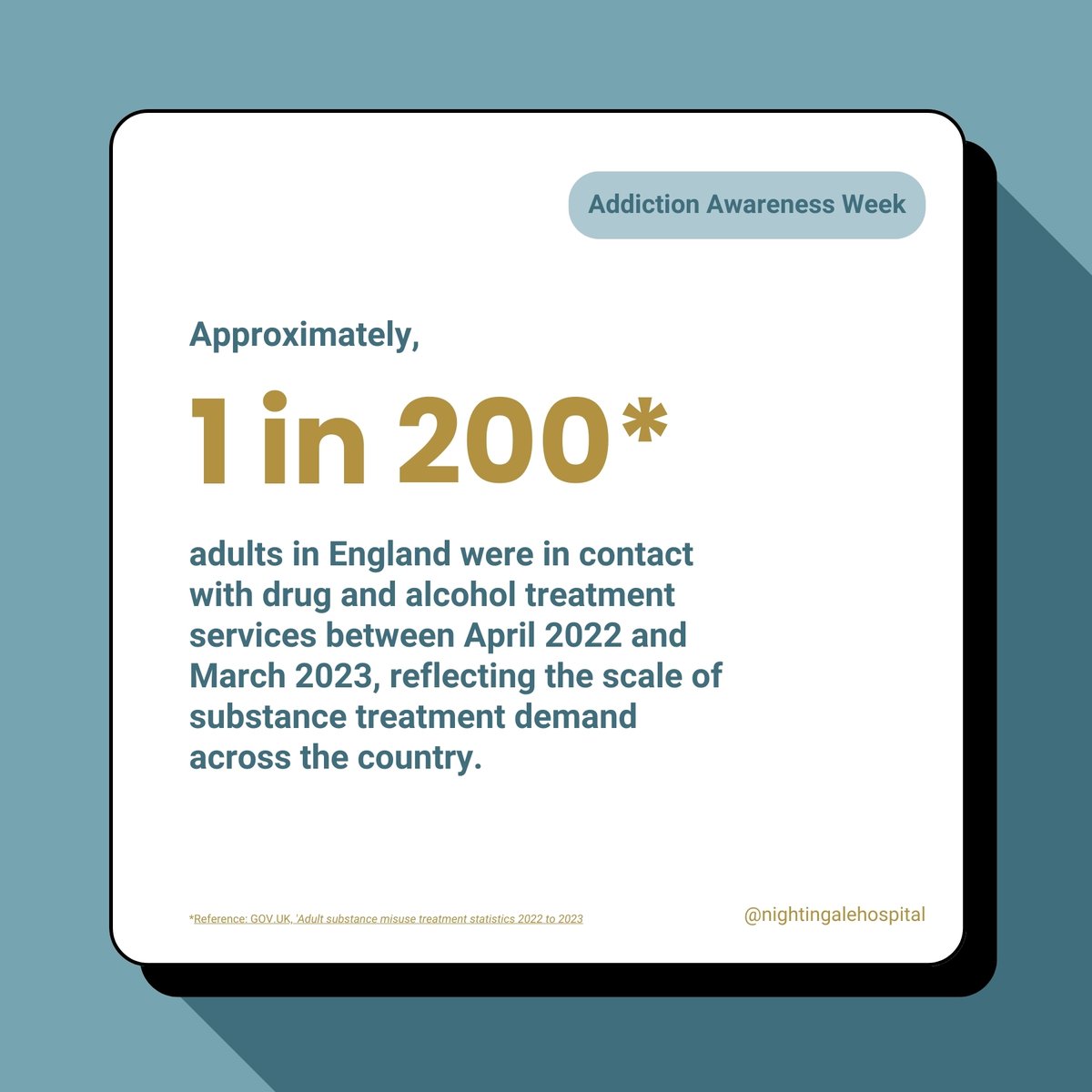 NightingaleHosp's tweet image. This week marks #AddictionAwarenessWeek, a powerful campaign aimed at deepening our understanding of addiction and breaking down the stigma that still surrounds it. Addiction doesn’t discriminate—it can touch anyone, regardless of age, background, or circumstance.

 #AAW2024