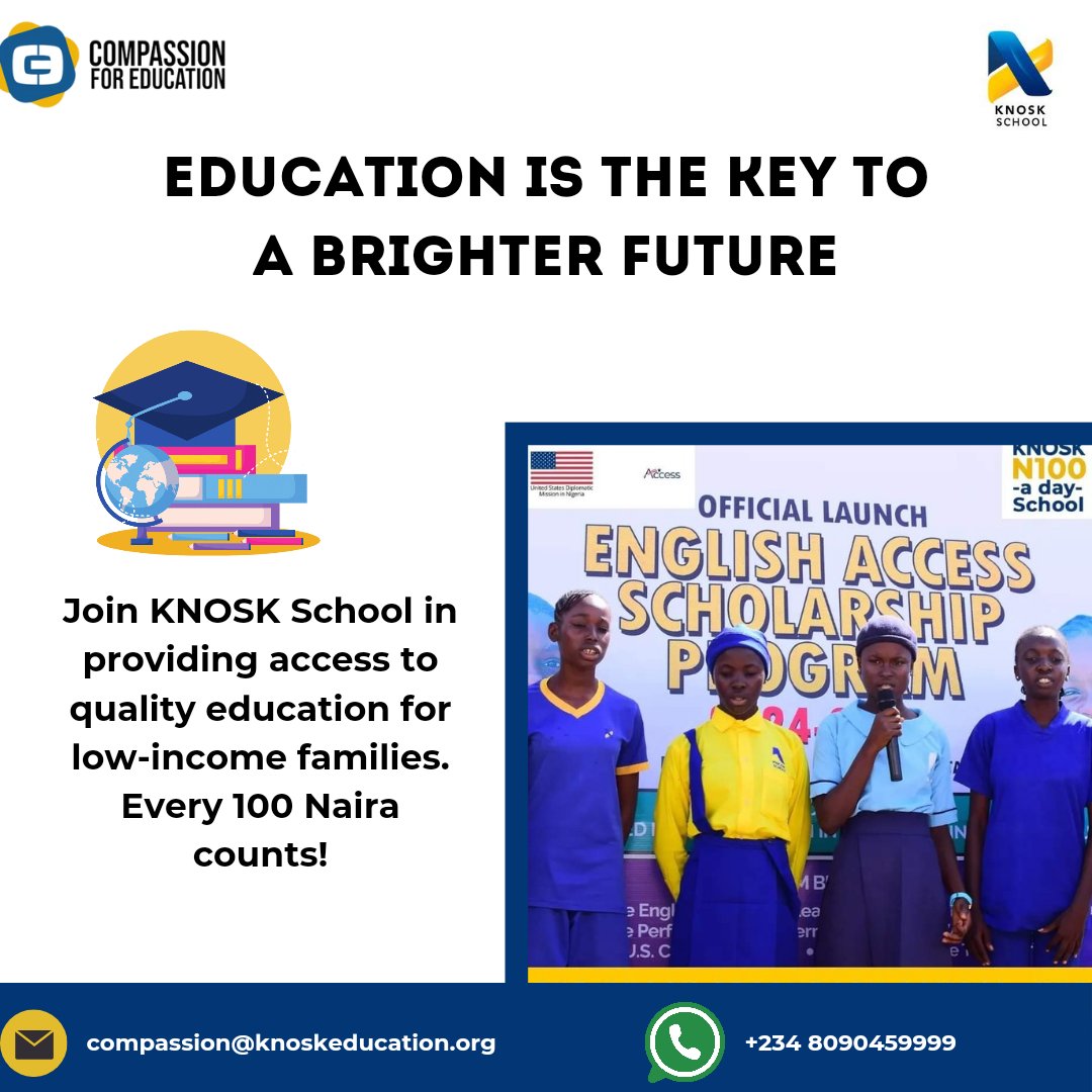 knoskeducation's tweet photo. 1 in 3 children in Nigeria are out of school. With your help, we can change this. Become an Education Compassion Champion today! #CompassionforEducation #KNOSKN100ADaySchool https://t.co/evOXrTjOfu