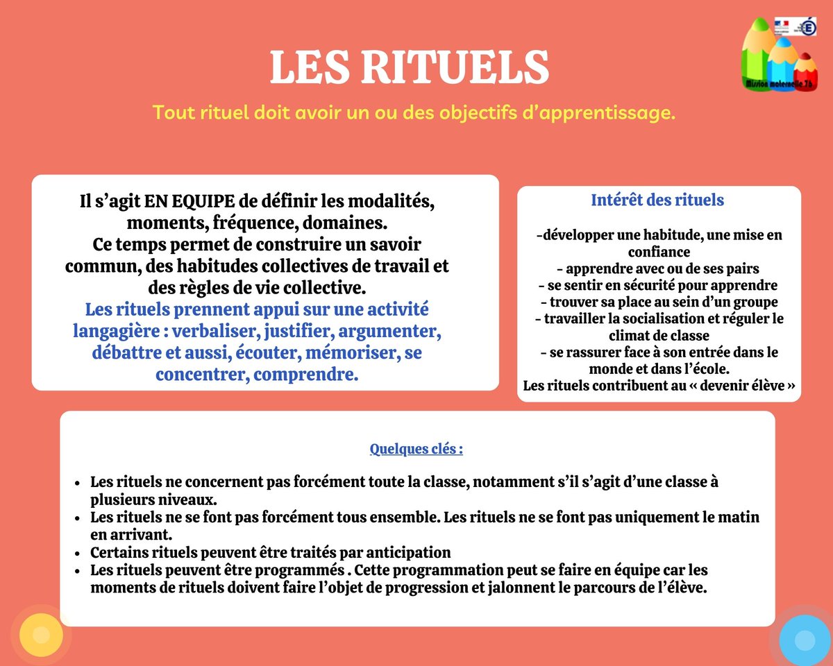 Réfléchissons sur les rituels ...