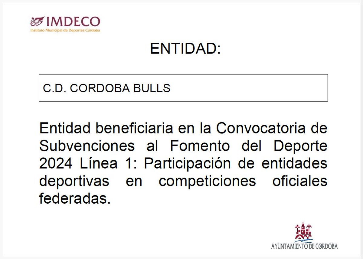 Gracias al Excmo. Ayuntamiento de Córdoba por seguir apoyandonos.